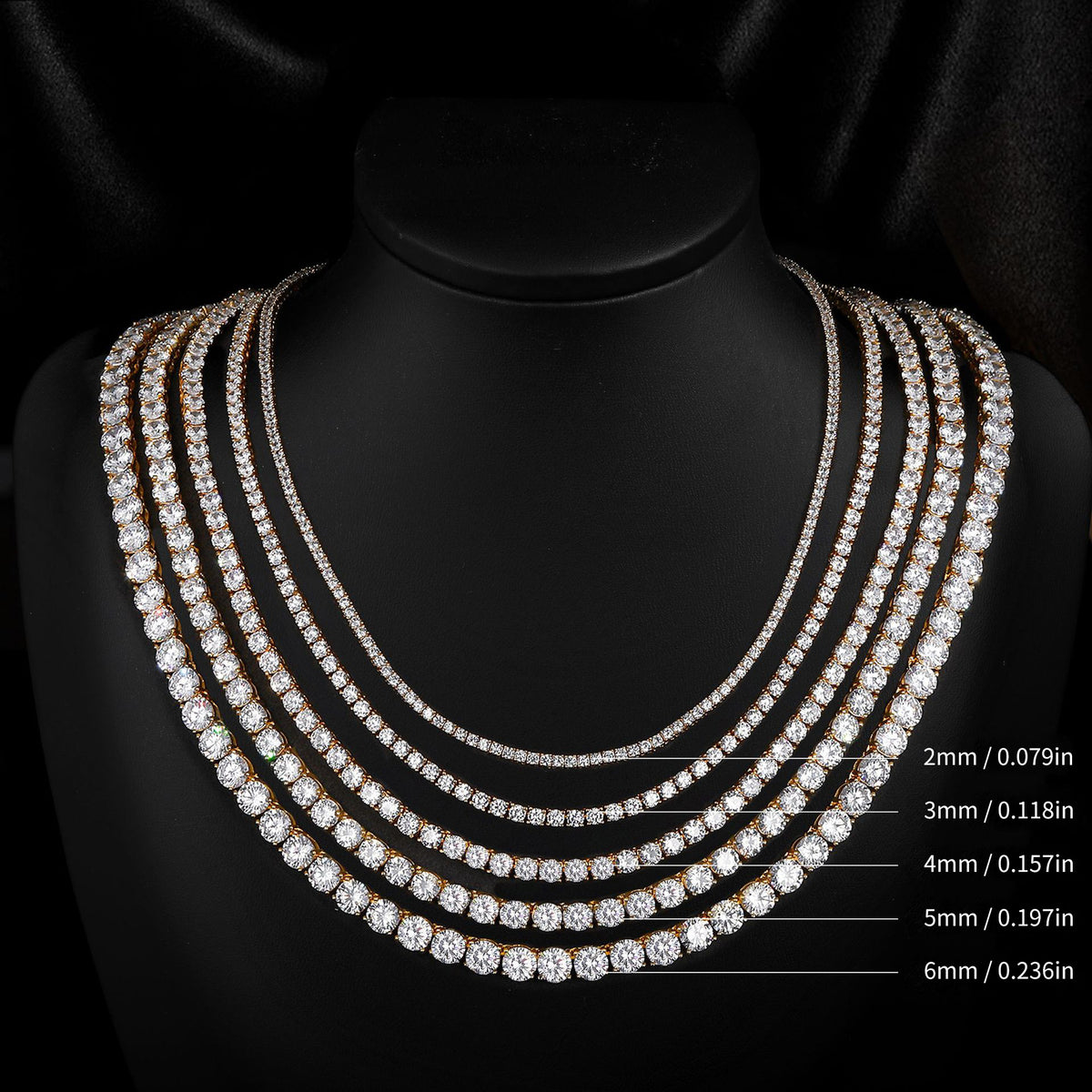 18K Gold-Plated Zircon Tennis Necklace