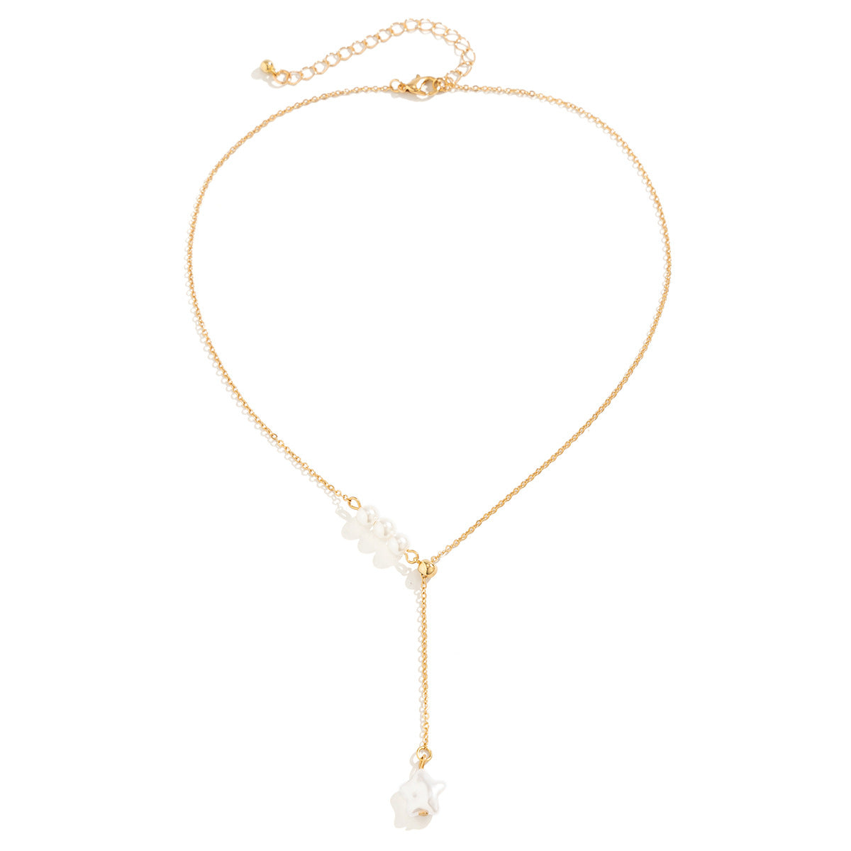 Layered Pearl Pendant Necklace - Gold Adjustable Chain - AstroVerse™