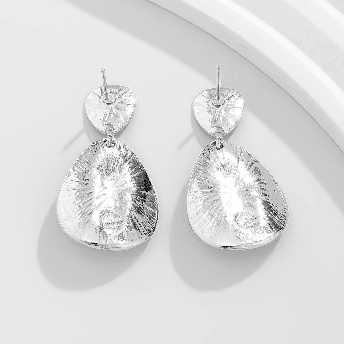 Turquoise Drop Earrings - Gold Textured Teardrop Geometric Stud Dangle - AstroVerse™