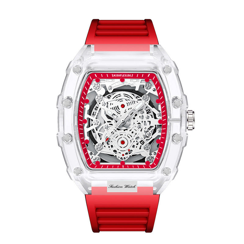 KIMSDUN Barrel Watch Men - Transparent Quartz 47mm Waterproof Sports - AstroVerse™