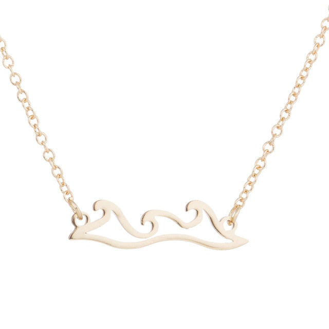 Stainless Steel Wave Necklaces & Pendants Beach Wedding Necklace Surfer Gift Tropical Wedding Jewelry - AstroVerse™