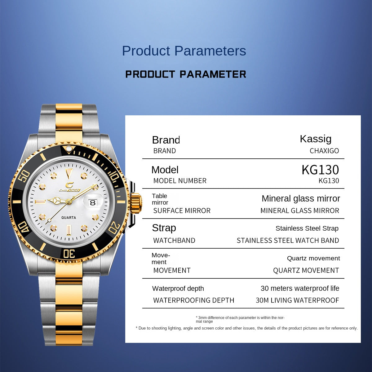 Swiss Brand CHAXIGO Men's Watch Green Submariner Style Waterproof Versatile Alloy Quartz Watch - AstroVerse™