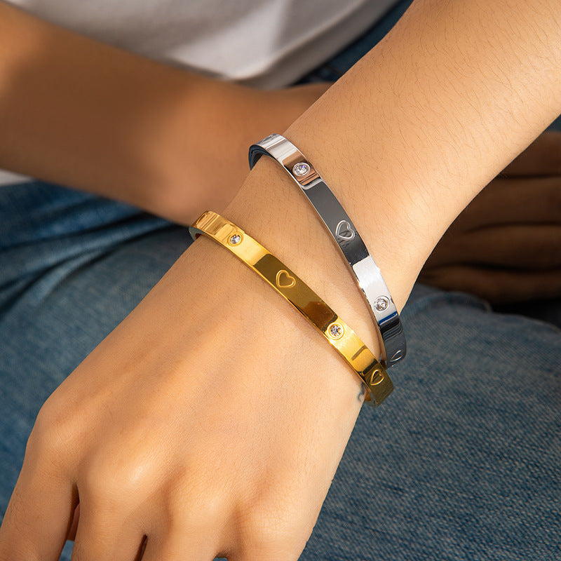 High-grade Titanium Steel Bracelet Gold-plated Diamond Stainless Steel Bracelet Women - AstroVerse™