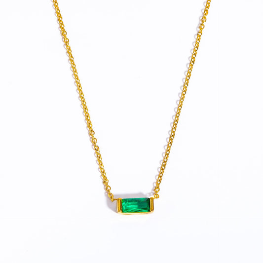 Eprolo twelve birthday stone necklace with zirconia, featuring 12 colorful birthstones on a silver chain, celebrating each birth month.
