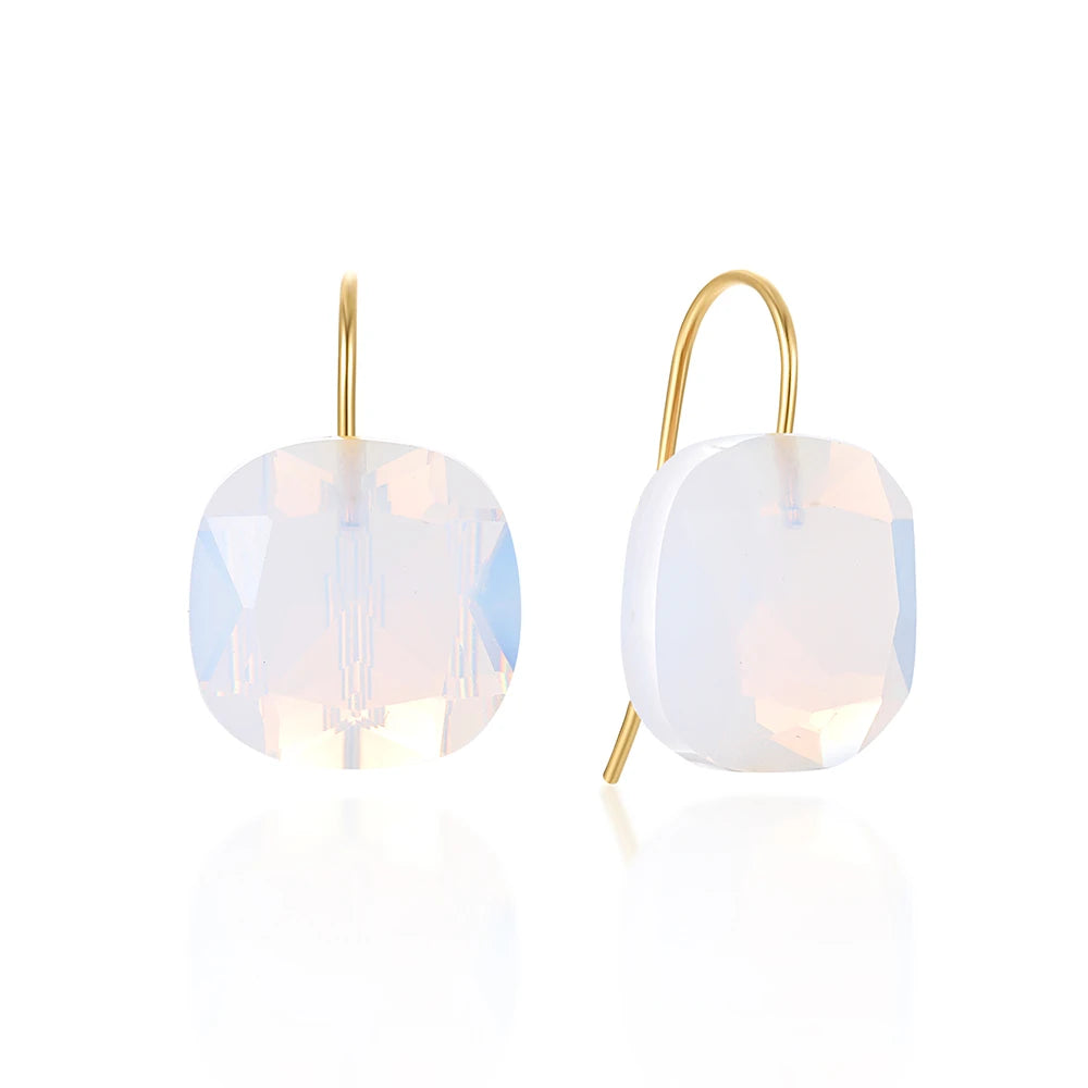 Luxury Crystal Zircon Stud Earrings for Women s925 Sterling Silver Simple Piercing Hook Earrings Exquisite Jewelry Gifts