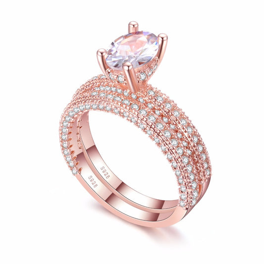 High quality Rose Gold White gold Women Fashion AAAA Cubic Zirconia Wedding Engagement ring - AstroVerse™
