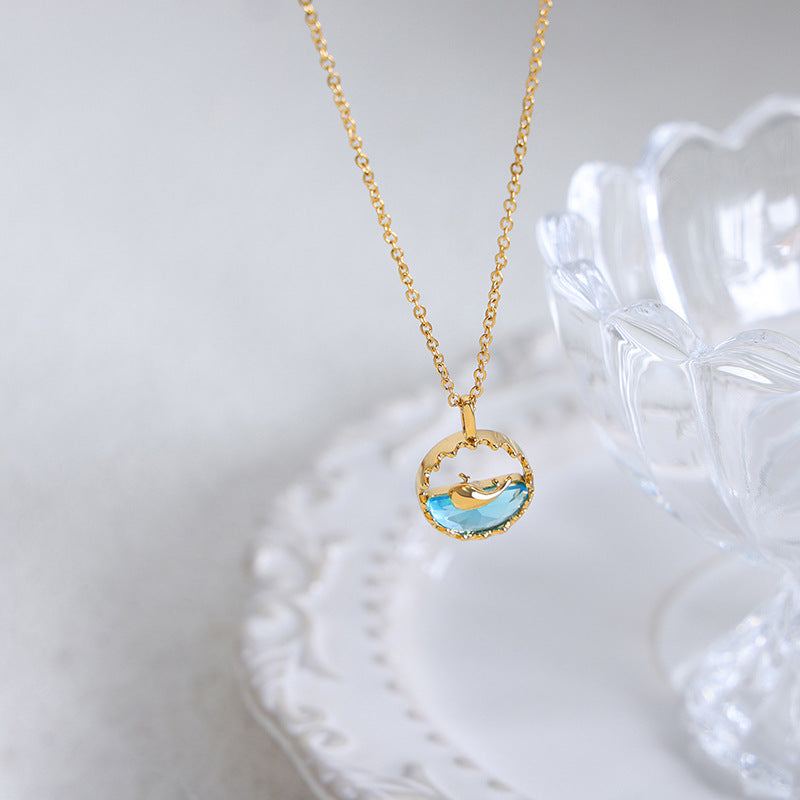 Ins-Style Tassel Chain Blue Pendant Jewelry Set - AstroVerse™
