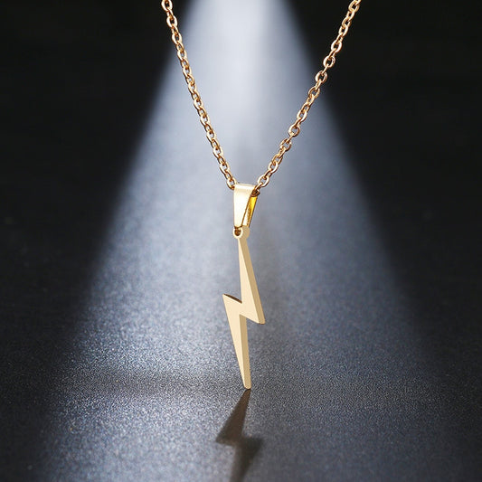 Lightning Bolt Necklace Stainless Steel - Unisex Scar Pendant Chain - AstroVerse™