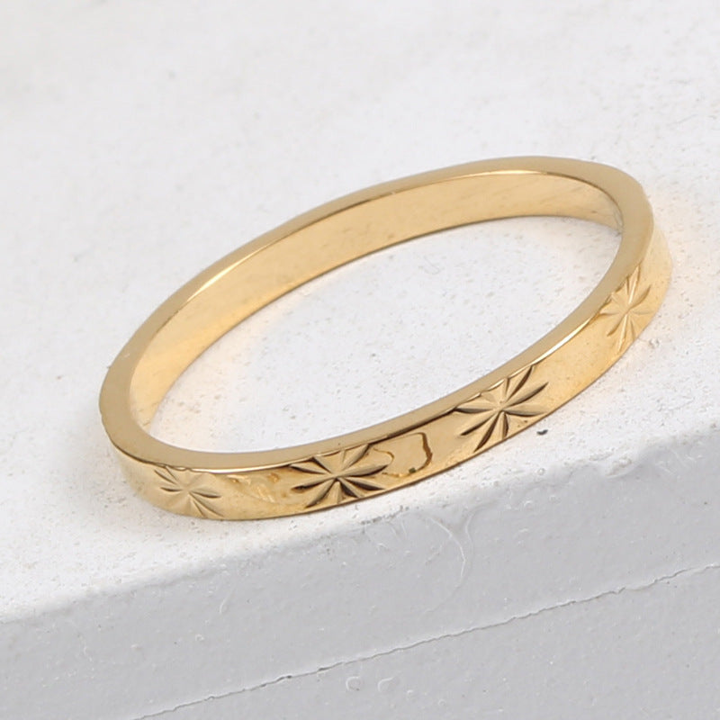 Ring Titanium steel electroplated with 18k gold Shine - AstroVerse™