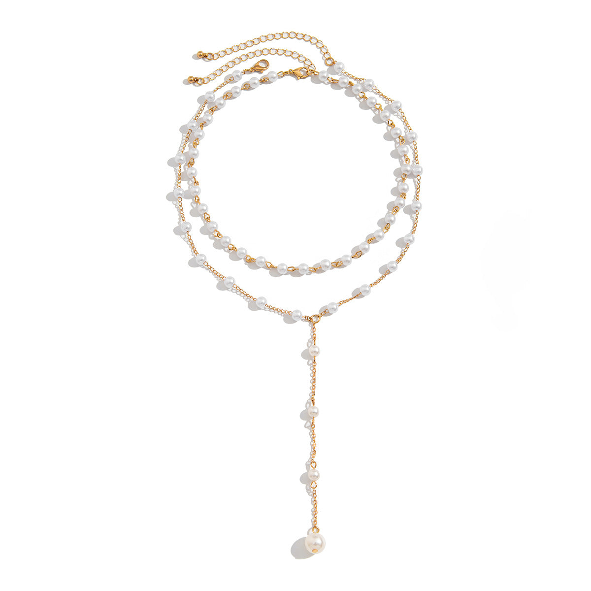 Layered Pearl Choker Necklace - French Elegant Tassel Chain - AstroVerse™