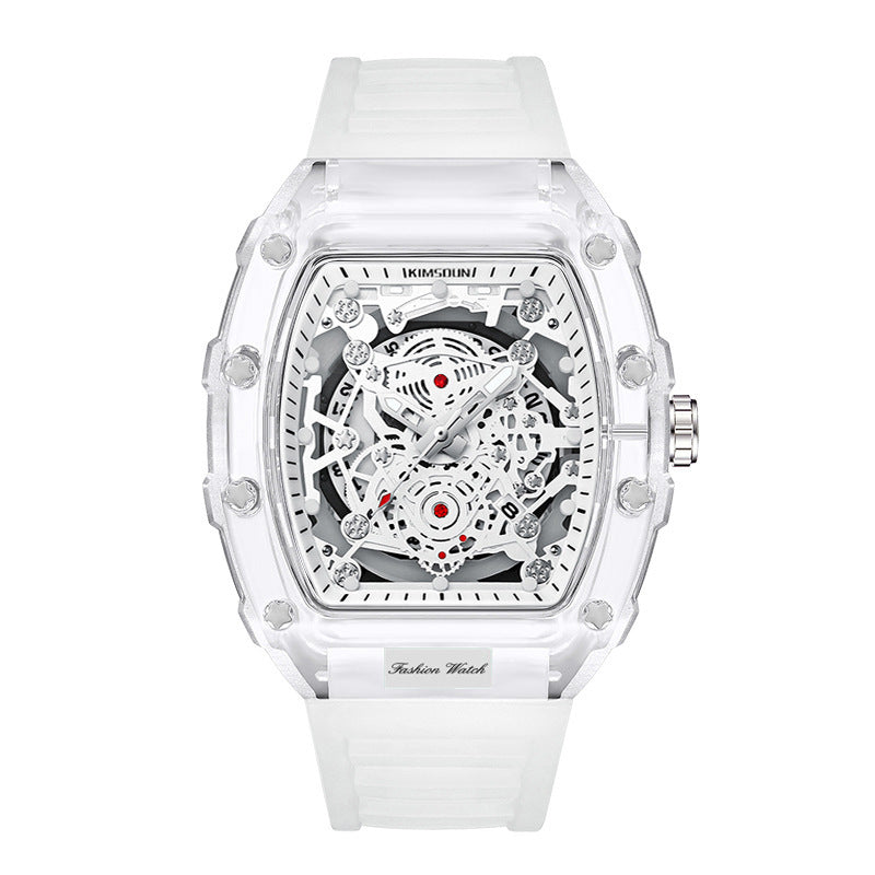 KIMSDUN Barrel Watch Men - Transparent Quartz 47mm Waterproof Sports - AstroVerse™