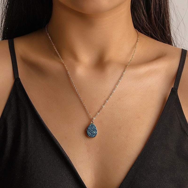 New Creative Necklace Simple Water Drop Pendant Fashion Sweet Crystal Cluster Necklace - AstroVerse™