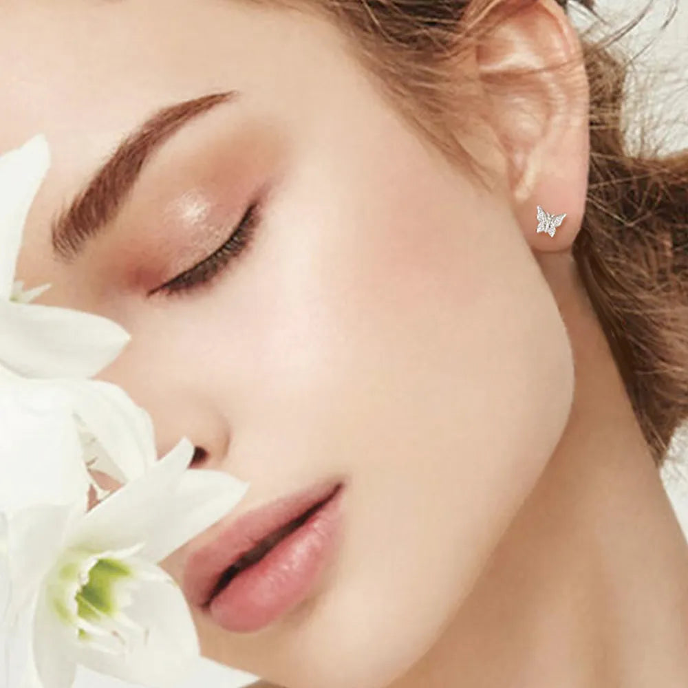 Moissanite 925 Sterling Silver Butterfly Stud Earrings - AstroVerse™