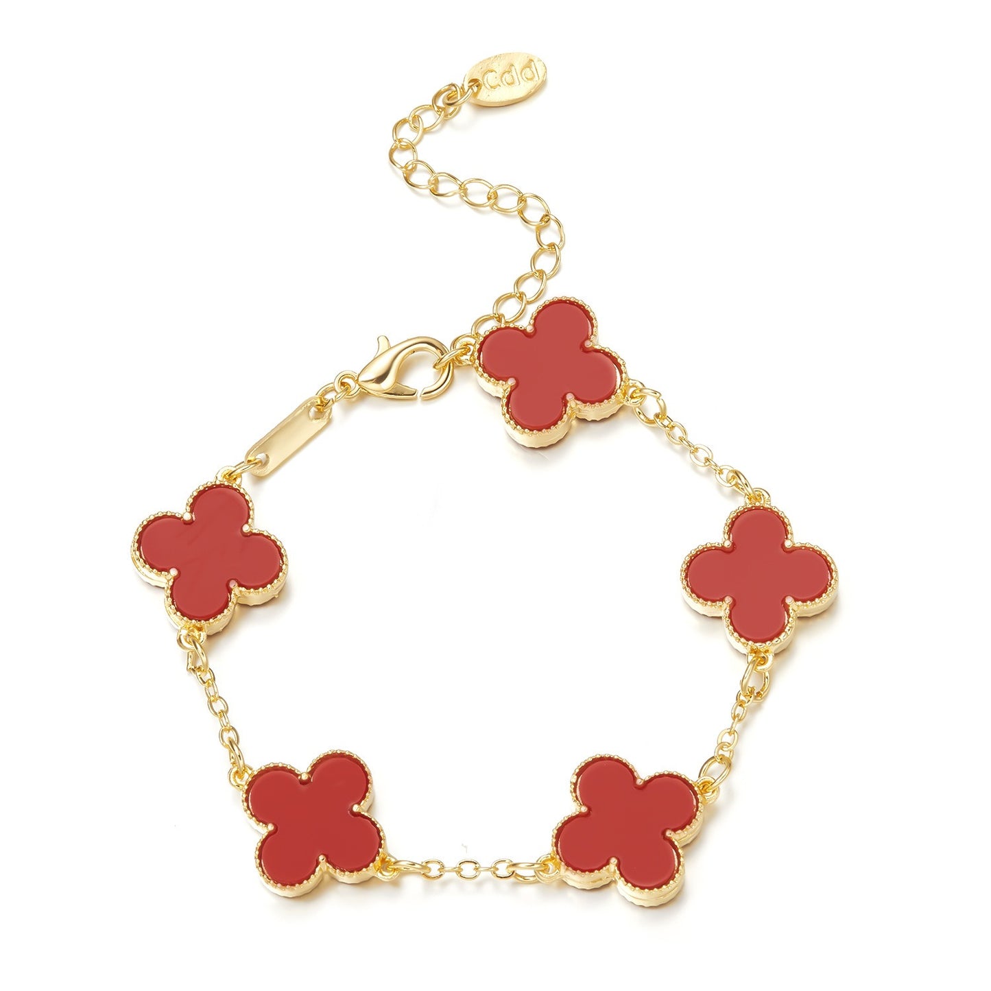 Eprolo women's minimalist Clover bracelet featuring a five flower Fritillaria design, crafted with delicate metal details.