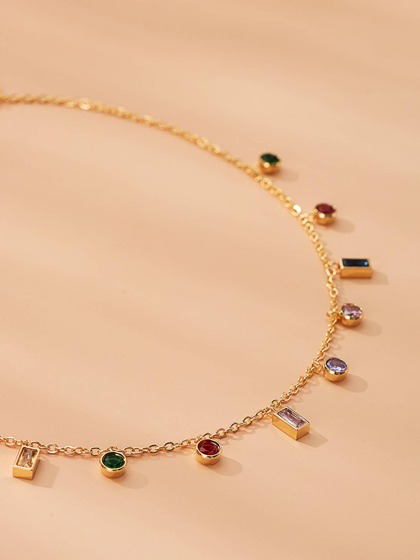 Colorful Zircon Necklace - Geometric Circle Pendant Statement Necklace - AstroVerse™