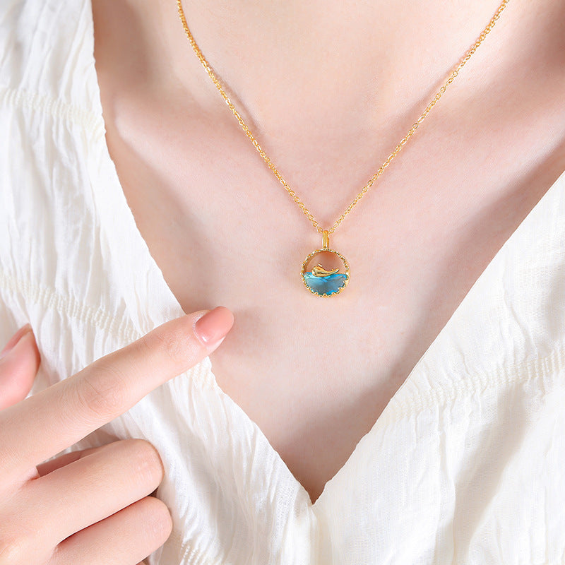 Ins-Style Tassel Chain Blue Pendant Jewelry Set - AstroVerse™