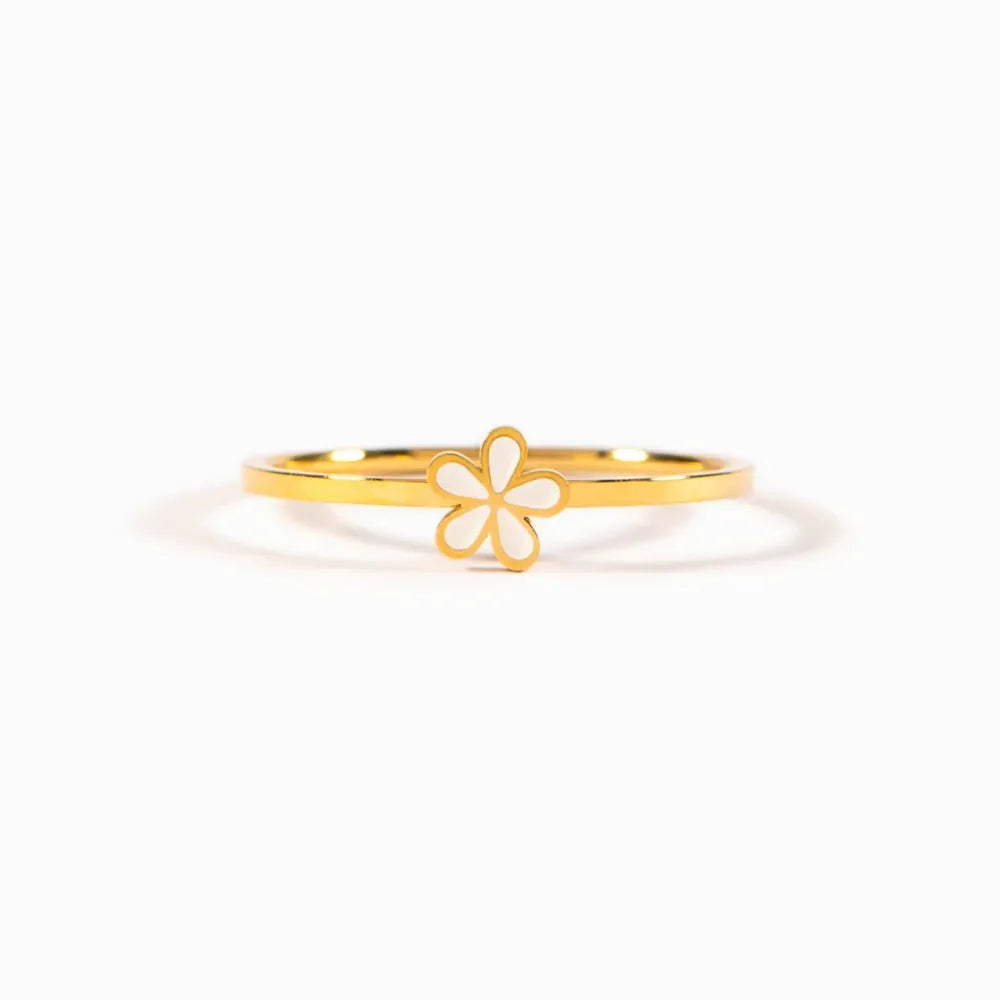 925 Sterling Silver Enamel Flower Ring - Colorful Floral Band - AstroVerse™