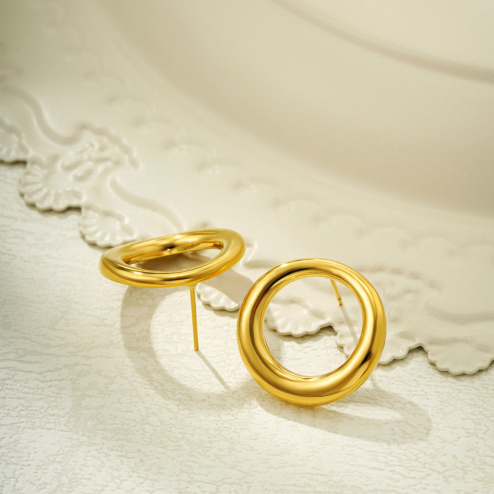 Waterproof Geometric Earrings - PVD Gold Plated Irregular Drop Studs - AstroVerse™