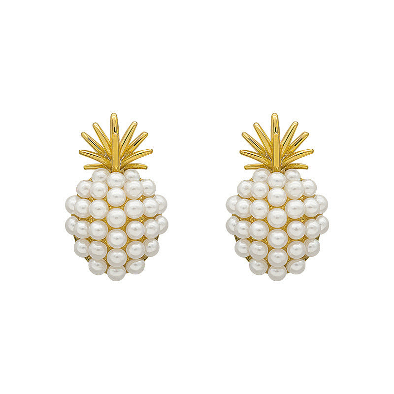 Pineapple Pearl Earrings – French Exquisite High-End Elegance - AstroVerse™