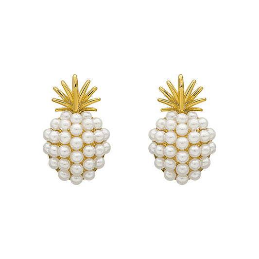 Pineapple Pearl Earrings – French Exquisite High-End Elegance - AstroVerse™