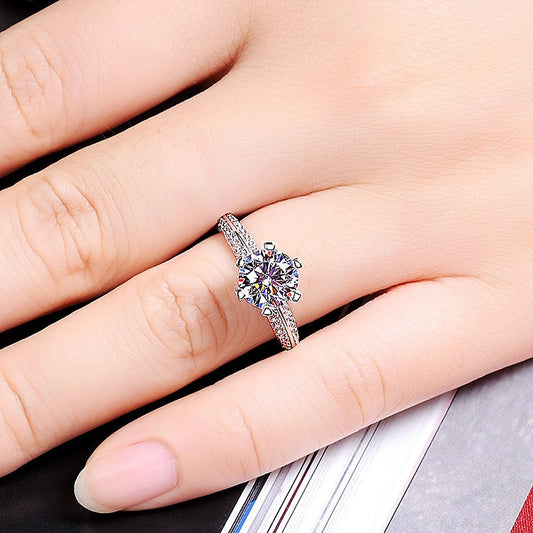 Moissanite Star Ring Platinum Plated - Full Sky Star Design Women's - AstroVerse™