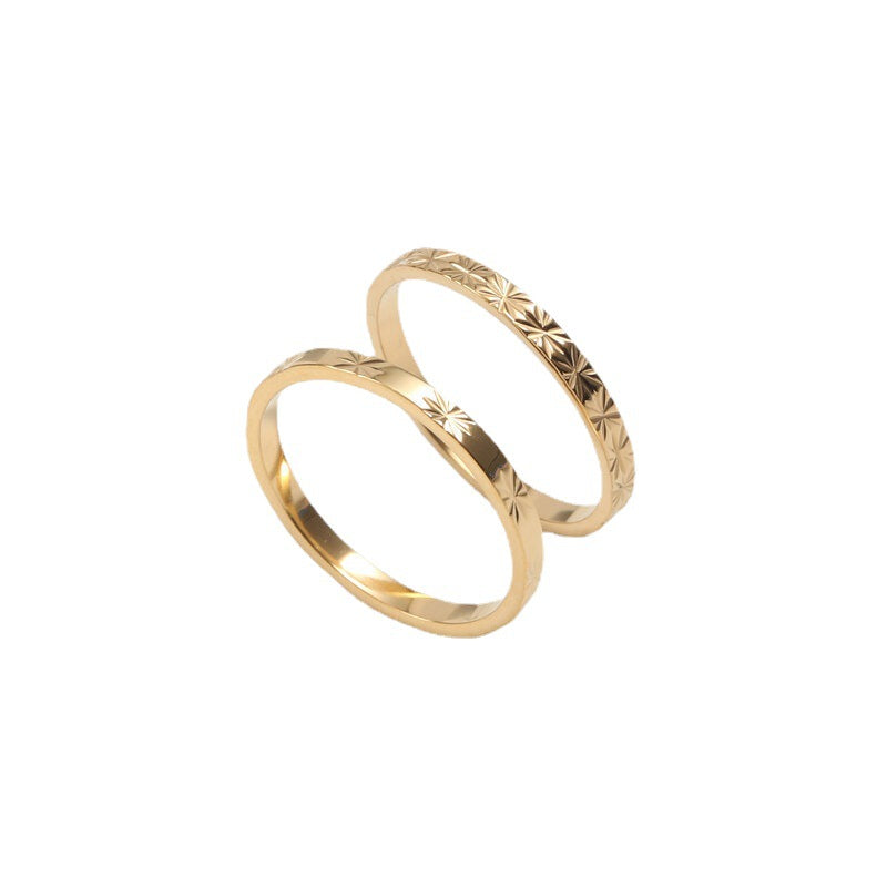 Ring Titanium steel electroplated with 18k gold Shine - AstroVerse™
