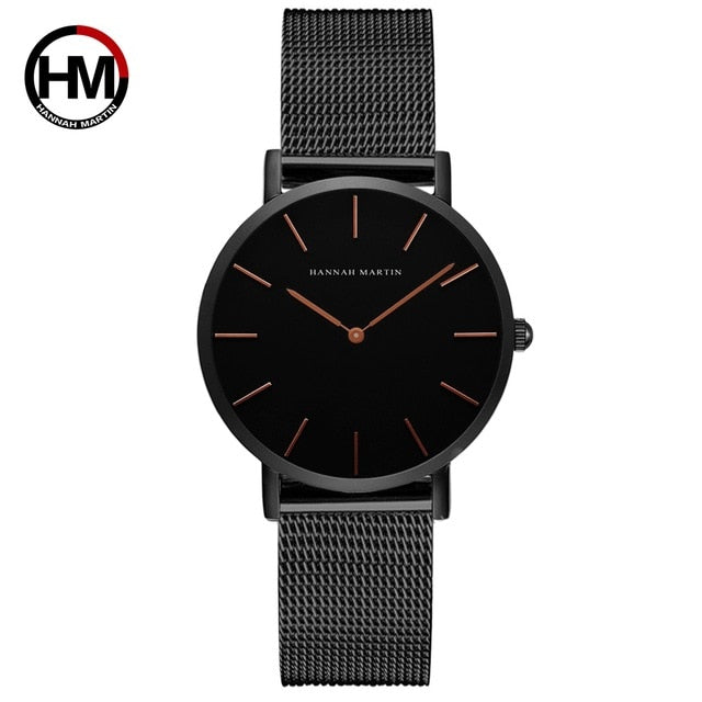 Luxury Rose Gold Mesh Watch - 36mm Japanese Quartz - AstroVerse™