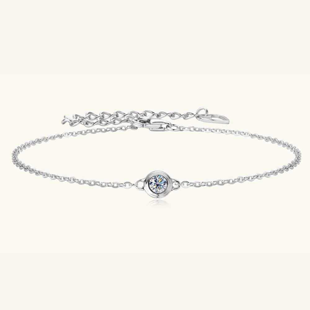 Inlaid Moissanite 925 Sterling Silver Bracelet - AstroVerse™