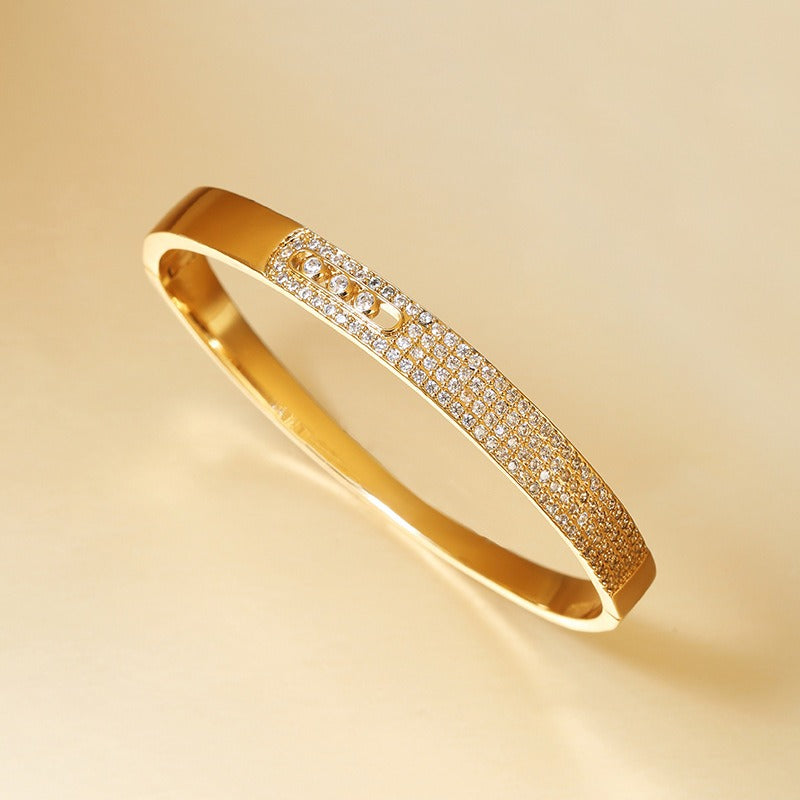 Hot selling copper micro inlaid jewelry supply, plated with real gold and zirconium inlaid bracelets, simple and personalized - AstroVerse™
