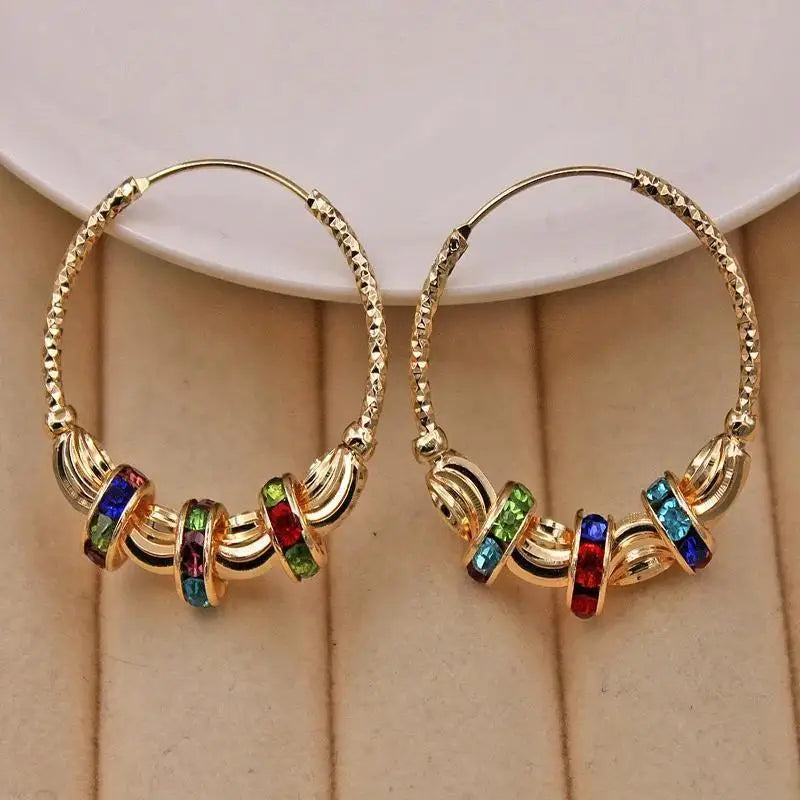 Bohemian Crescent Moon Earrings - Gold Tassel Water Drop Dangle - AstroVerse™