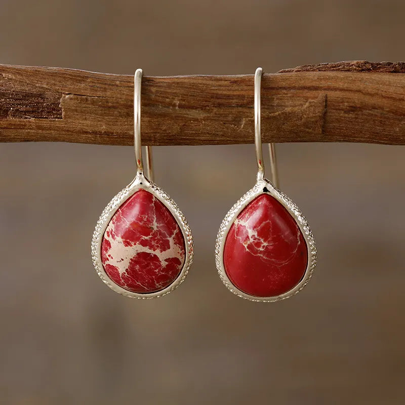 Copper Natural Stone Teardrop Shape Earrings - AstroVerse™