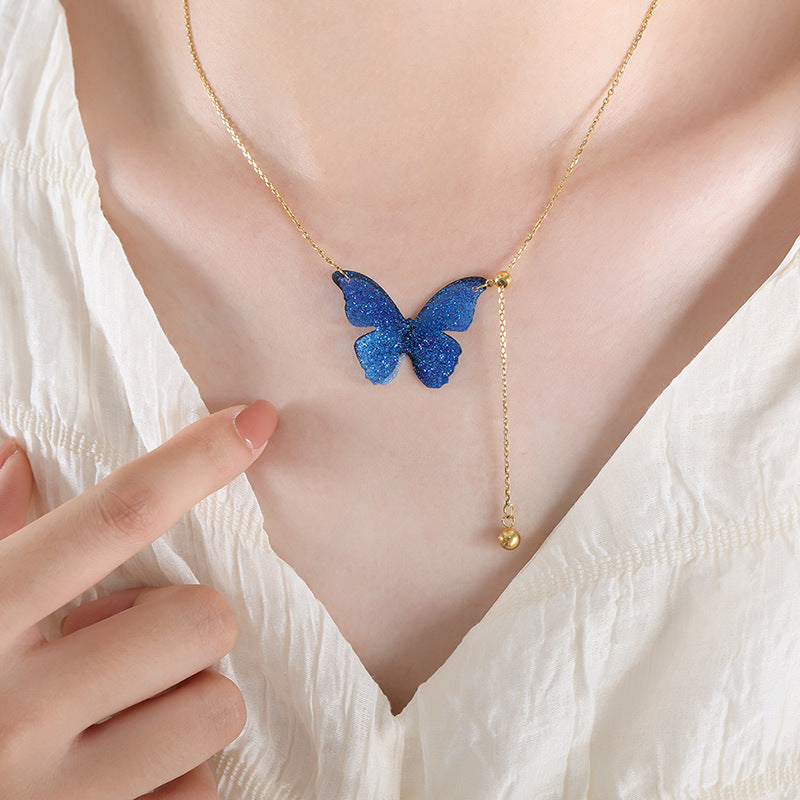 Ins-Style Tassel Chain Blue Pendant Jewelry Set - AstroVerse™