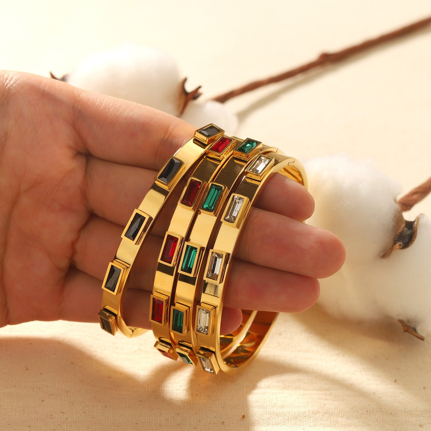 Geometric Bracelet Stainless Steel Zircon Bracelet Fashion Retro Titanium Steel Bracelet - AstroVerse™