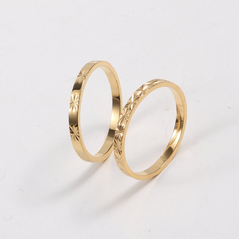 Ring Titanium steel electroplated with 18k gold Shine - AstroVerse™