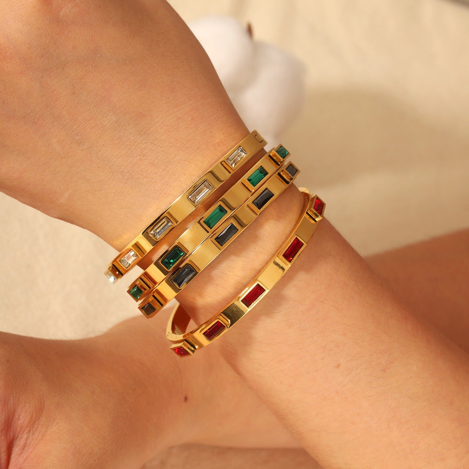 Geometric Bracelet Stainless Steel Zircon Bracelet Fashion Retro Titanium Steel Bracelet - AstroVerse™