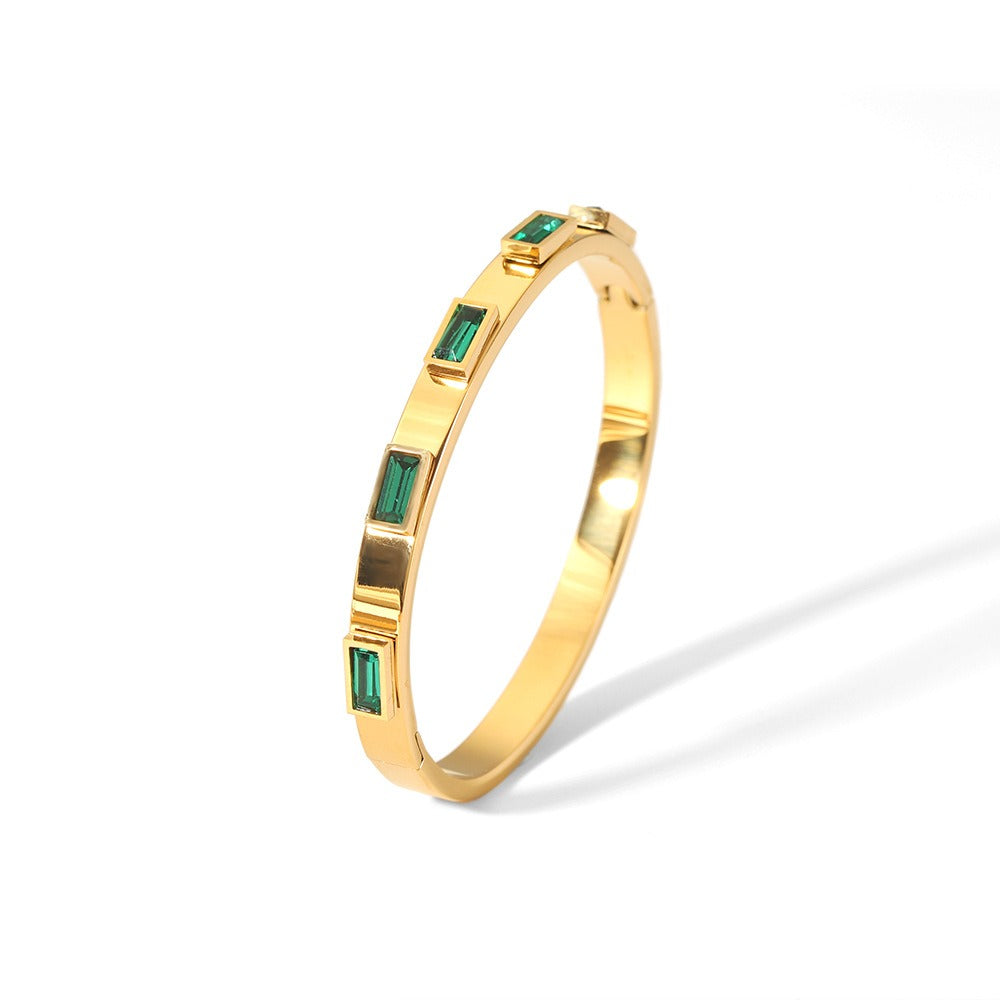 Geometric Bracelet Stainless Steel Zircon Bracelet Fashion Retro Titanium Steel Bracelet - AstroVerse™