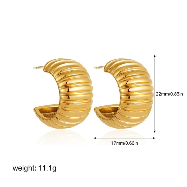 Waterproof Geometric Earrings - PVD Gold Plated Irregular Drop Studs - AstroVerse™