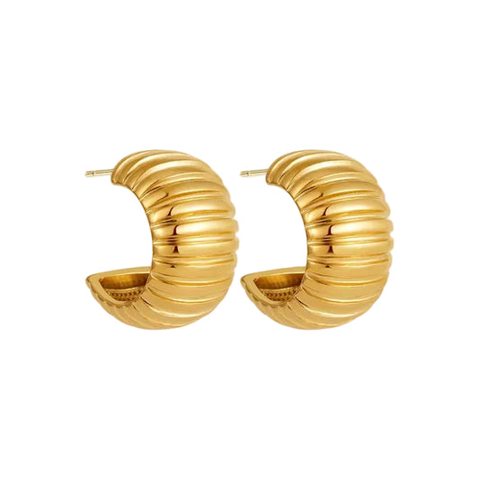 Waterproof Geometric Earrings - PVD Gold Plated Irregular Drop Studs - AstroVerse™