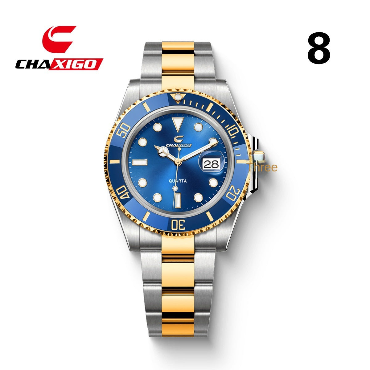 Swiss Brand CHAXIGO Men's Watch Green Submariner Style Waterproof Versatile Alloy Quartz Watch - AstroVerse™