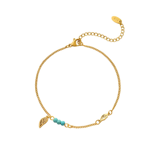 Titanium Steel Wing Shape Charm Anklet Bracelet - AstroVerse™