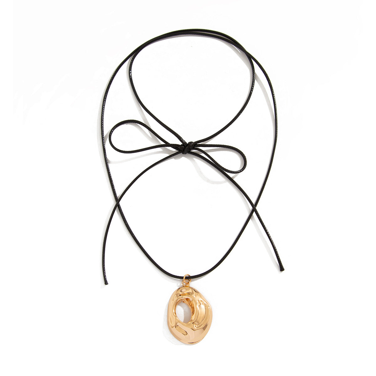 Hip Hop Hollow Pendant - Long Leather Wax Cord Necklace 120cm - AstroVerse™