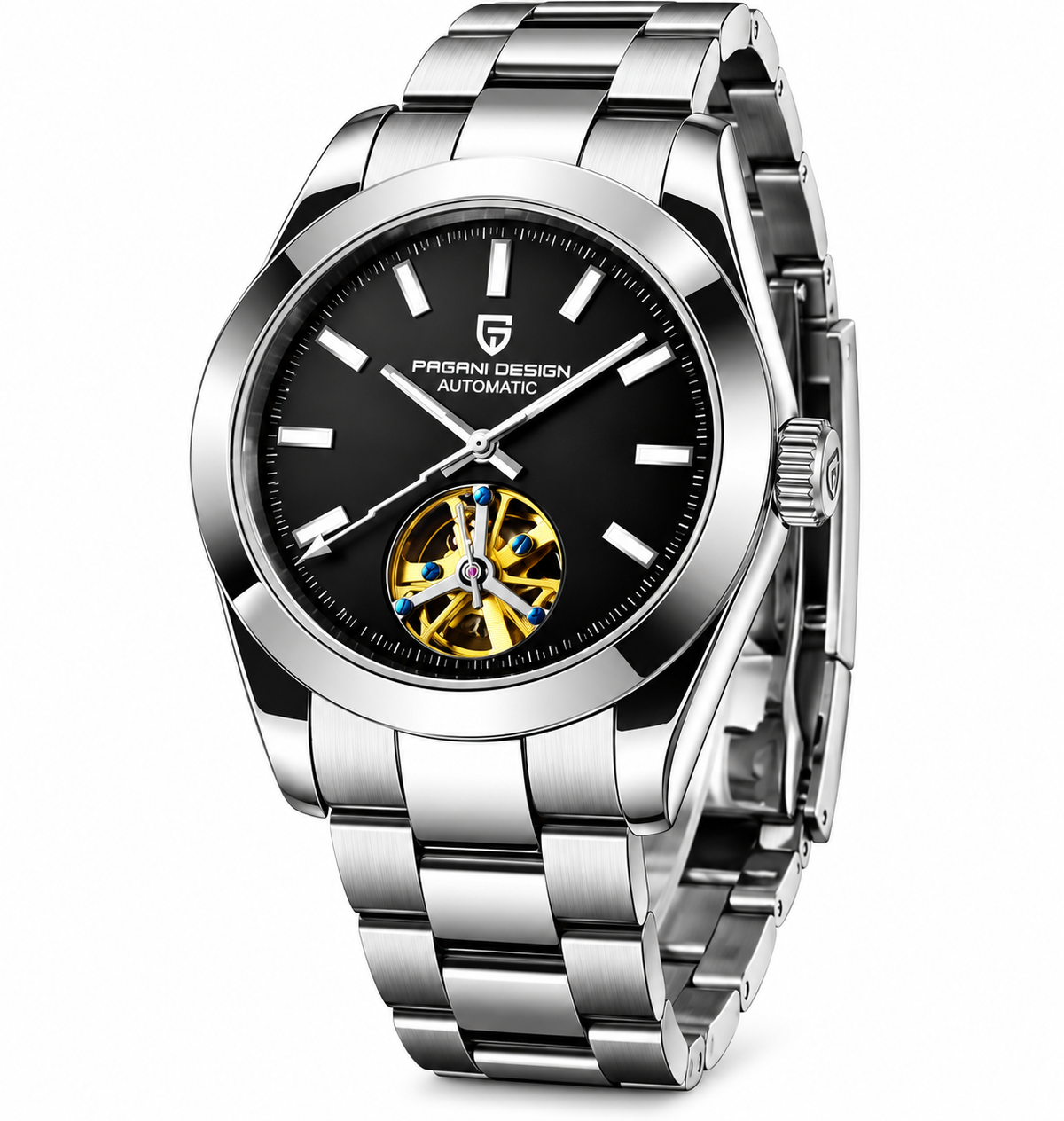 PAGANI 1658 New Automatic Mechanical Watch Stainless Steel Strap Depth Waterproof Men's Watch