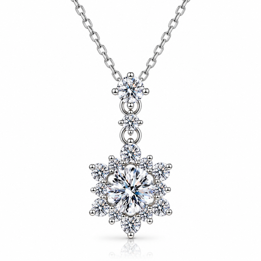 1 Carat Moissanite Zircon 925 Sterling Silver Necklace