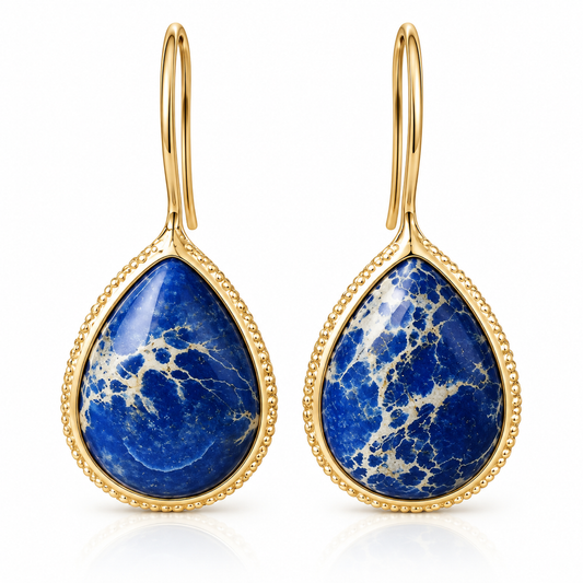 Natural Stone Teardrop Earrings