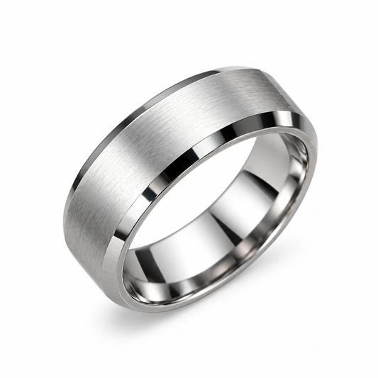 Black Titanium Ring Men's - 8mm Wide Band Sizes 6-13