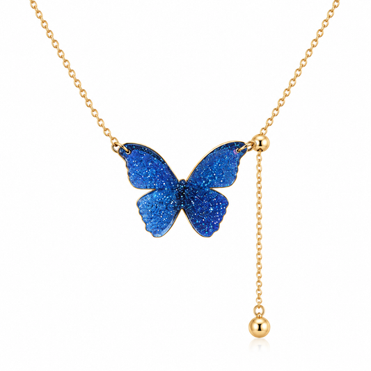 Ins-Style Tassel Chain Blue Pendant Jewelry Set