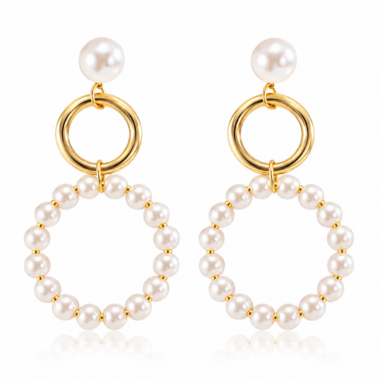 Retro Temperament Cold Wind Imitation Pearl Earrings
