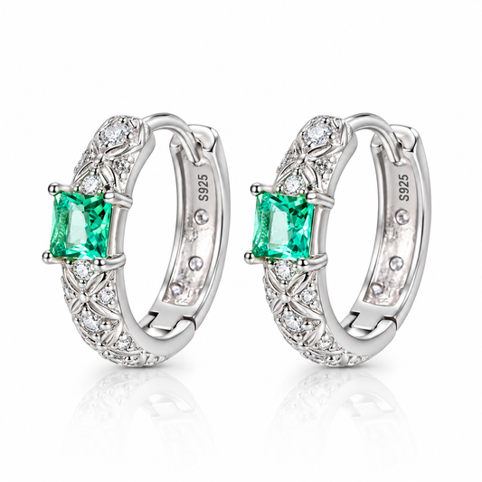 925 Sterling Silver Hoop Earrings - Platinum Plated Small Hoops
