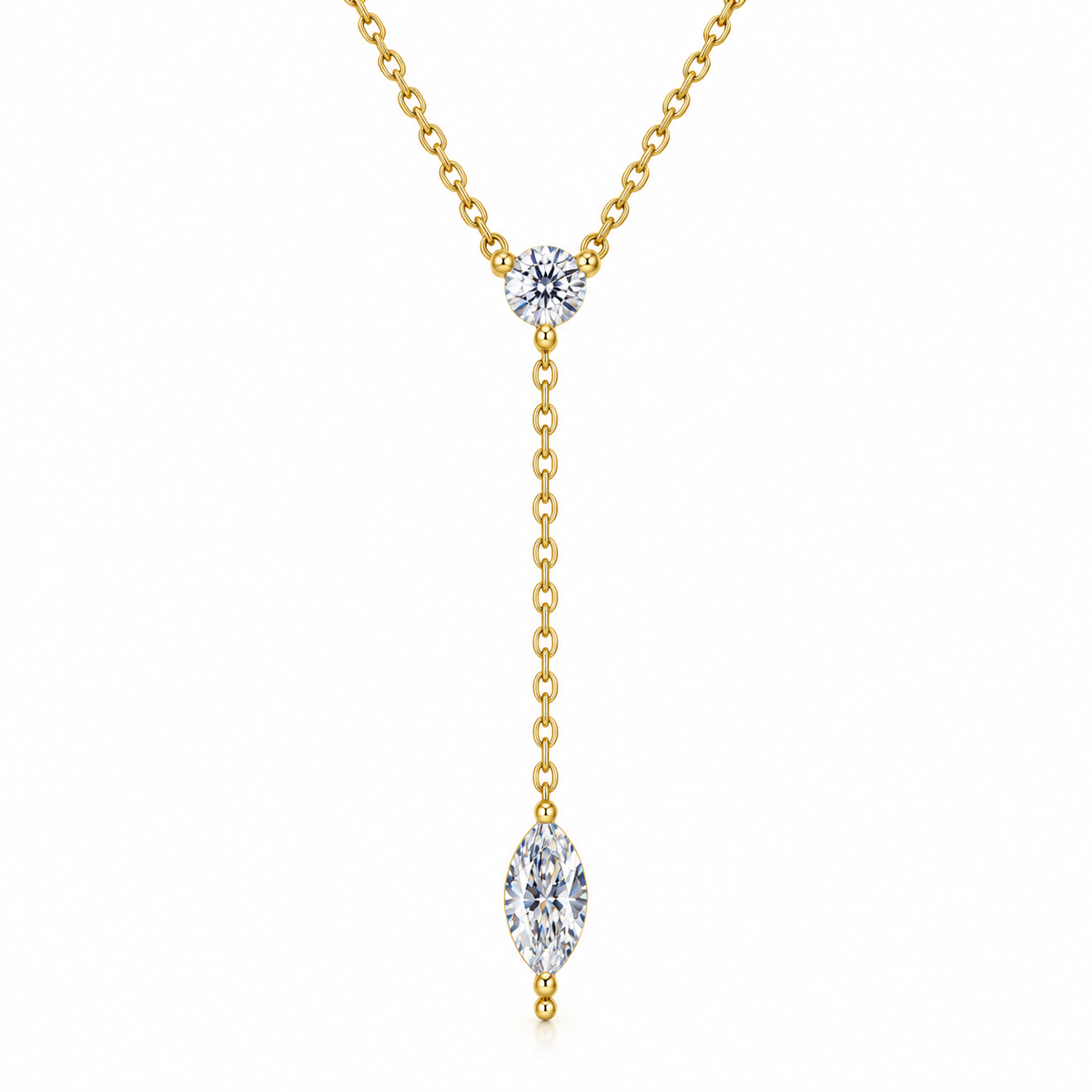 Brilliant Moissanite Silver Necklace - D VVS1 Certified Stone