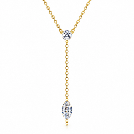 Brilliant Moissanite Silver Necklace - D VVS1 Certified Stone